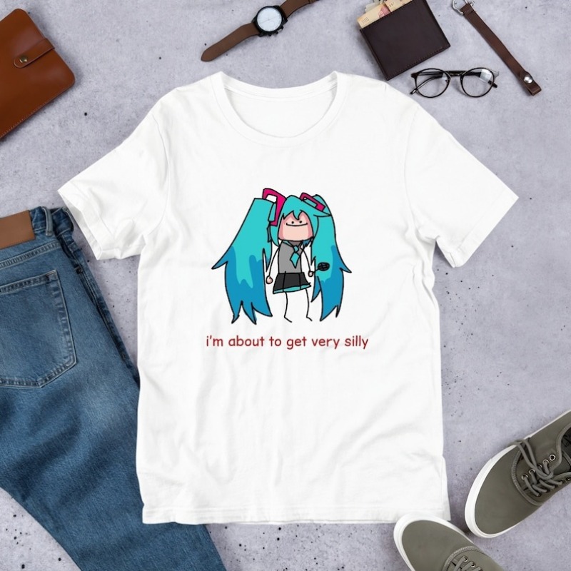 Summer Edition Clothing - 2026 เสื้อยืดลายการ์ตูนน่ารักฮัตสึเนะ มิกุ ฉันโง่มาก เสื้อยืดพิมพ์ลายกราฟิก ฤดูร้อน