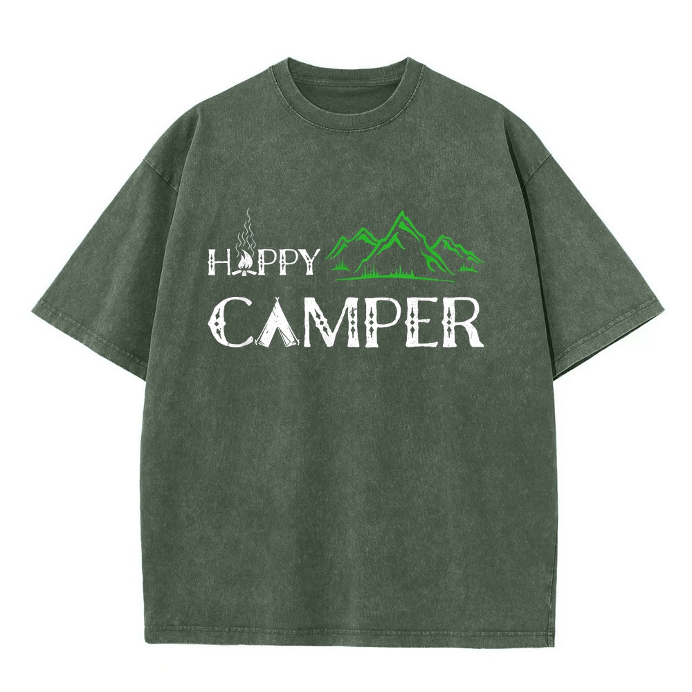Summer Clothing Quotes - เสื้อยืด Happy Camper Camping สำหรับผู้ชาย ผู้หญิง