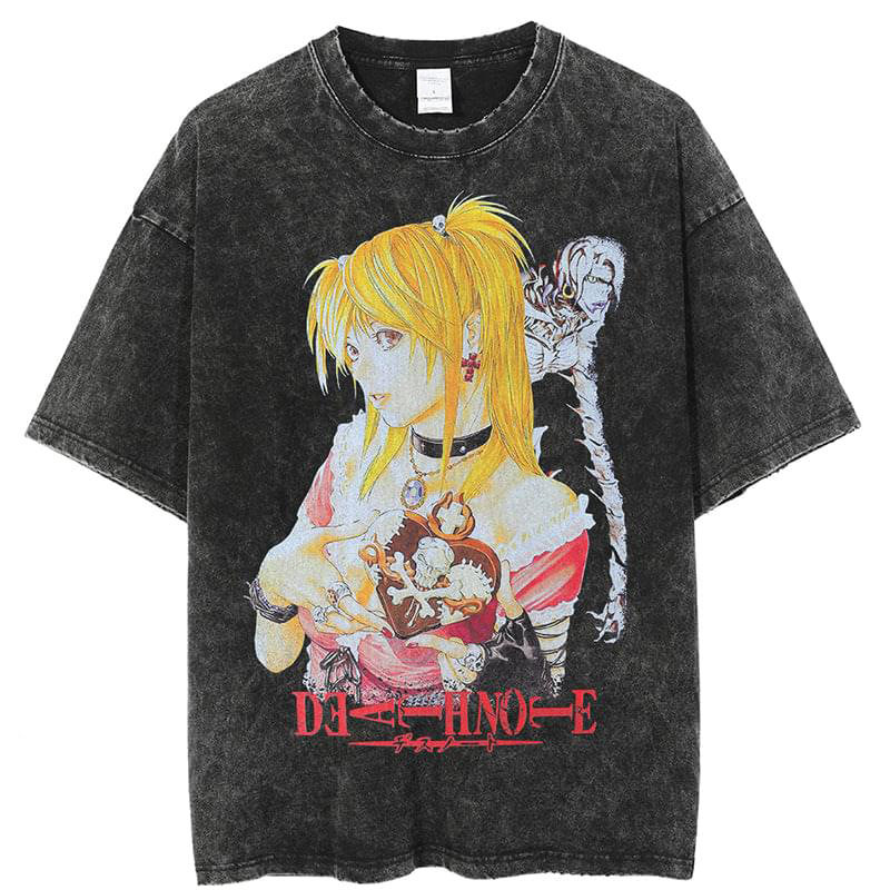 Vintage Summer Clothing Men - เสื้อยืดลายพิมพ์วินเทจสไตล์เรโทร Death Note มิสะ อามาเนะ เรม