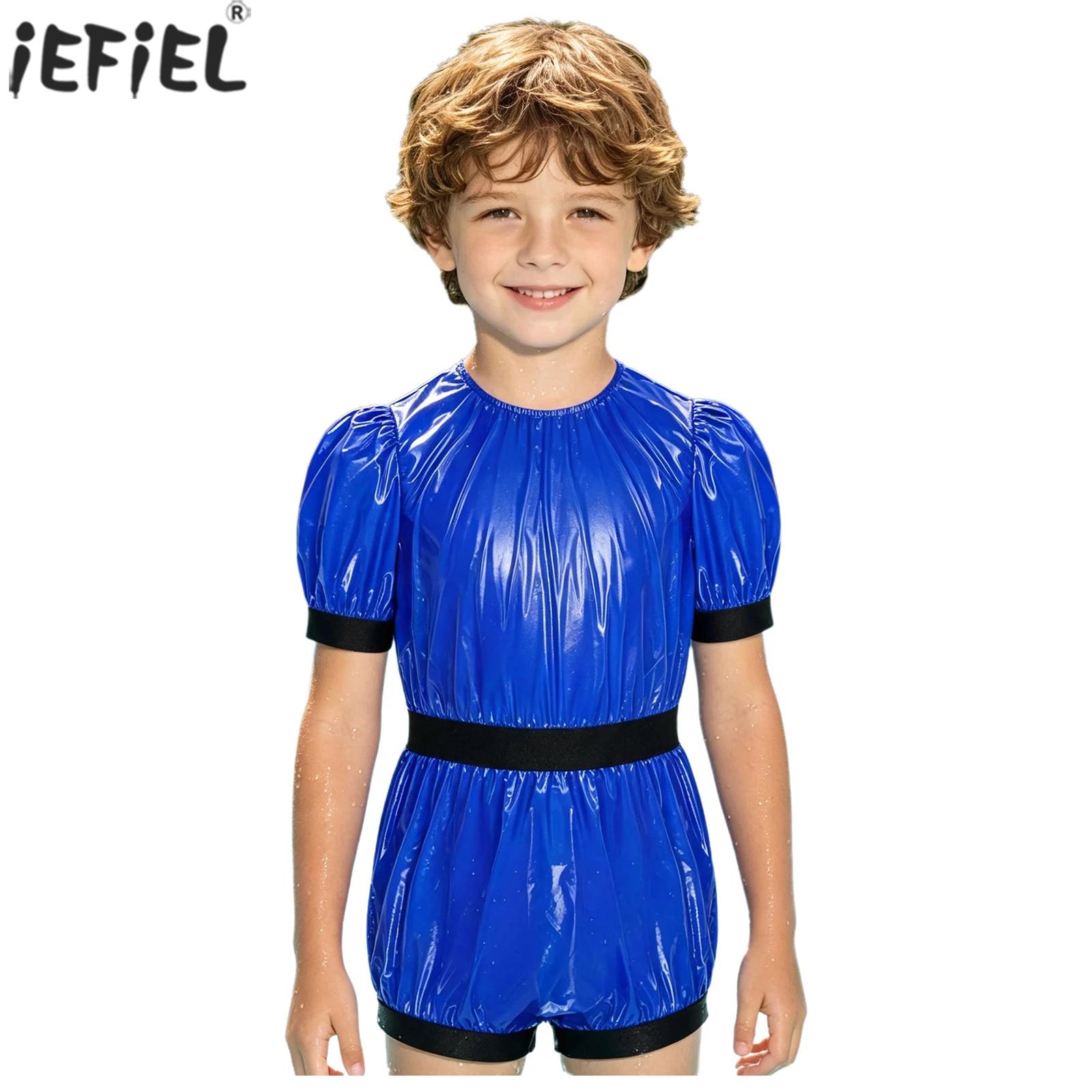 Summer Clothing Kids Boys - ชุดรอมเปอร์เด็กชายหญิงกันน้ำสำหรับเด็กพิเศษ แขนพอง ซิปหลัง ป้องกันการรั่วซึม พร้อมผ้าอ้อมซับใน