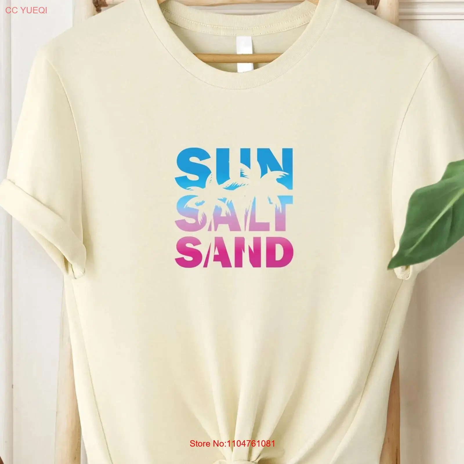 Vintage Summer Clothing Men - เสื้อยืดลาย Sun Salt Sand สไตล์เรโทร สำหรับฤดูร้อน