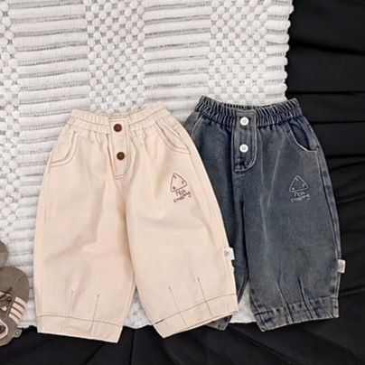 Summer Clothing Label - กางเกงเด็กผู้ชาย 2026 ฤดูใบไม้ผลิและฤดูร้อน เสื้อผ้าเด็กใหม่ สไตล์เกาหลี เด็กชายและเด็กหญิง