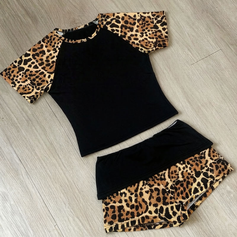 Summer Clothing Capsule - ฤดูร้อนใหม่อเมริกันเรโทรเสื้อผ้าลายเสือดาวแขนสั้นชุด Y2K พังก์สตรีทแฟชั่นเทรนด์ลำลองเสื้อผ้าสตรี