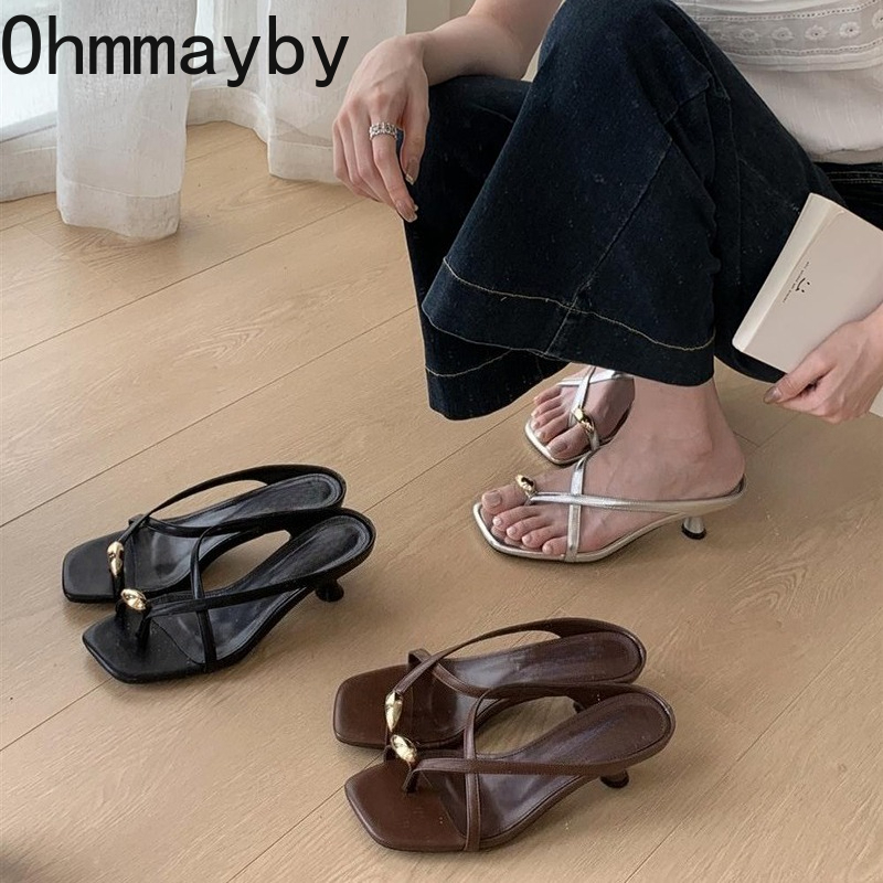Summer Holiday Clothing Women - Designer ฤดูร้อนคลิปโลหะ Toe ผู้หญิงรองเท้าแตะแฟชั่นรองเท้าส้นสูงรองเท้าสุภาพสตรีกลางแจ้ง Gladiator Sandalias