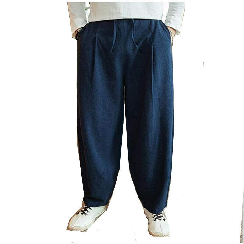 กางเกงขายาวทรงหลวมสำหรับผู้ชาย - Summer Clothing Men Linen บทวิจารณ์และราคา