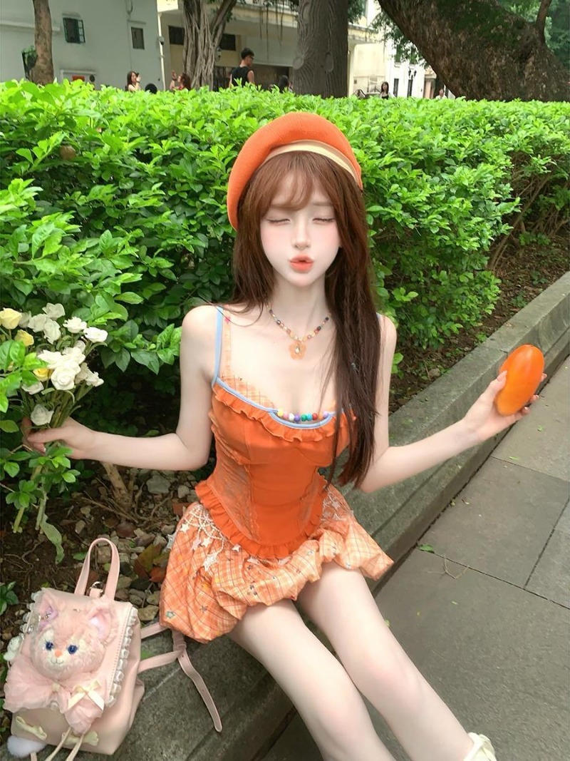 ฤดูร้อนใหม่สีส้มโดปามีนสาวหวาน - Summer Clothing Capsule บทวิจารณ์และราคา