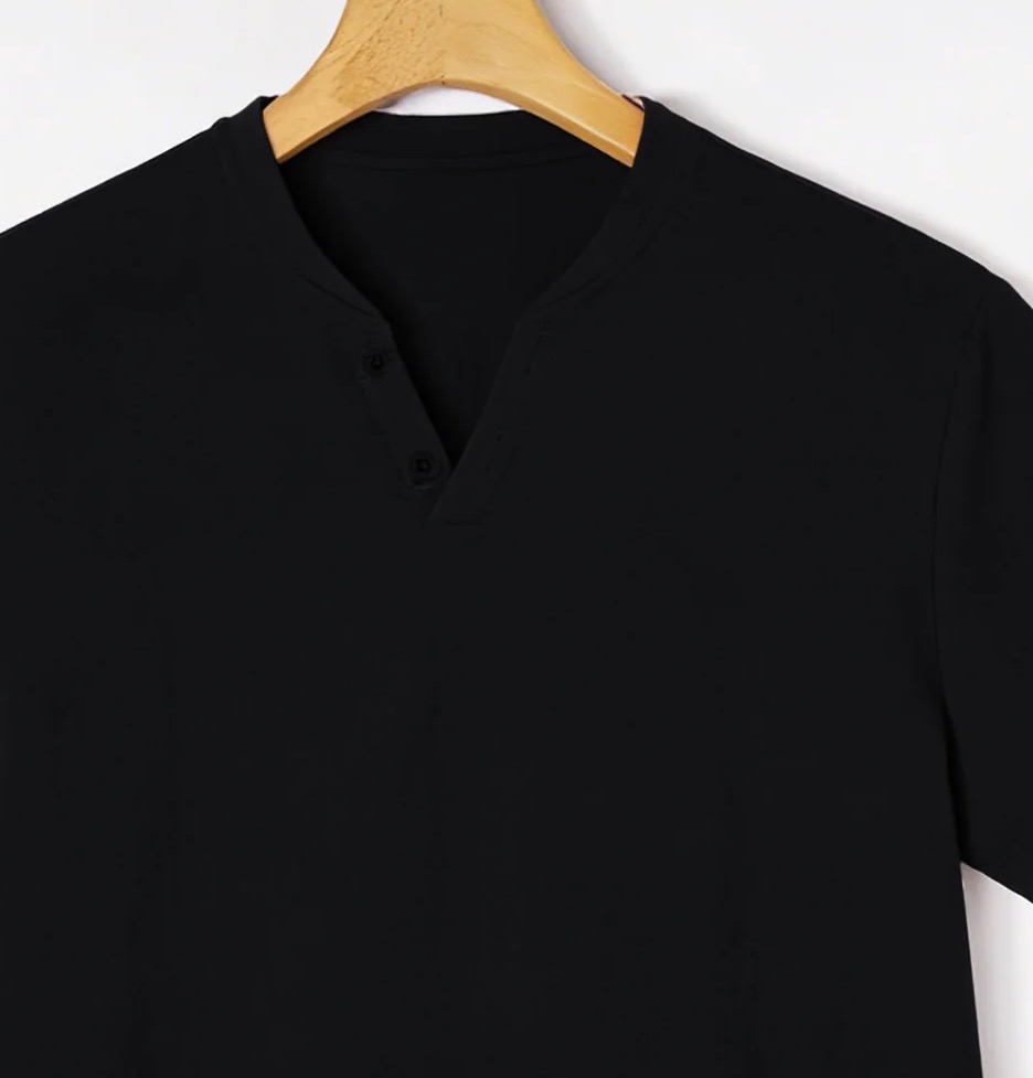 เสื้อยืดแขนสั้นเฮนลีย์สีดำสุดห - Summer Clothing Men Linen บทวิจารณ์และราคา