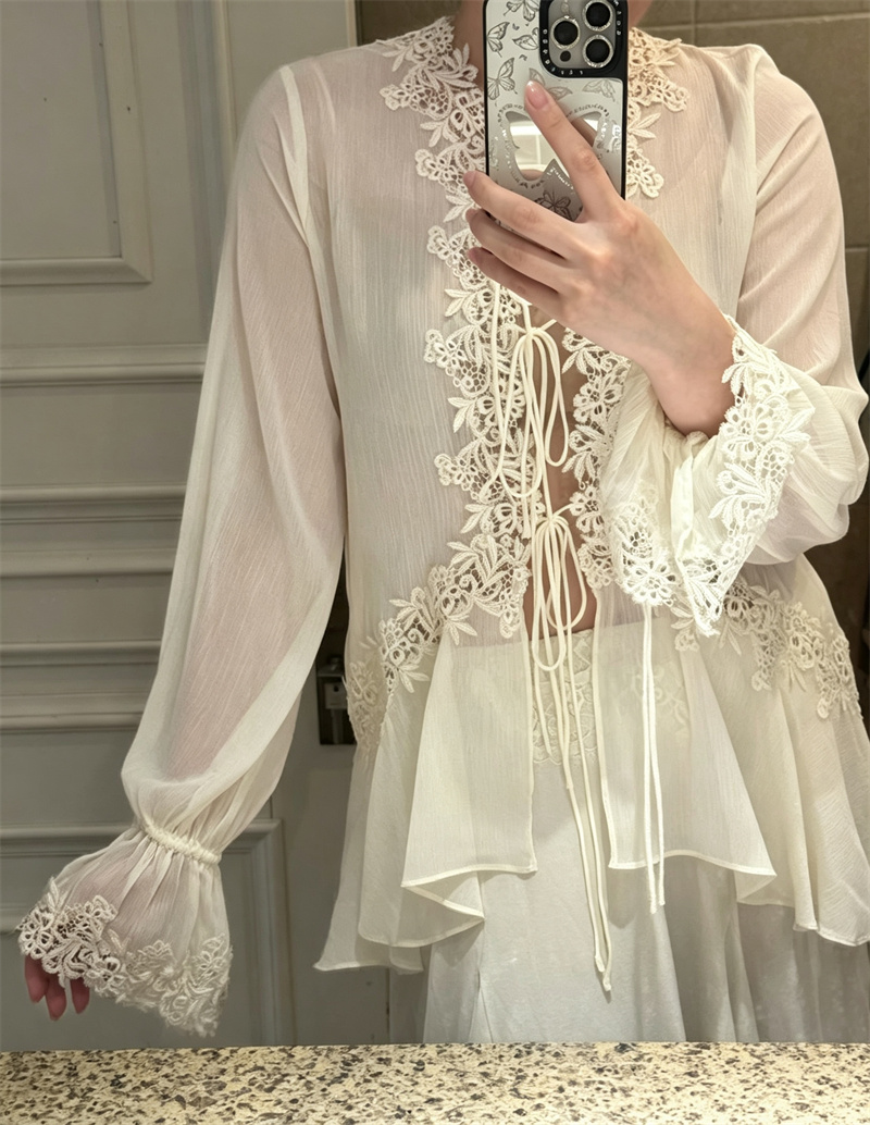เสื้อผู้หญิง Guobioziy คอลเลคช - Tie Front Shirt บทวิจารณ์และราคา