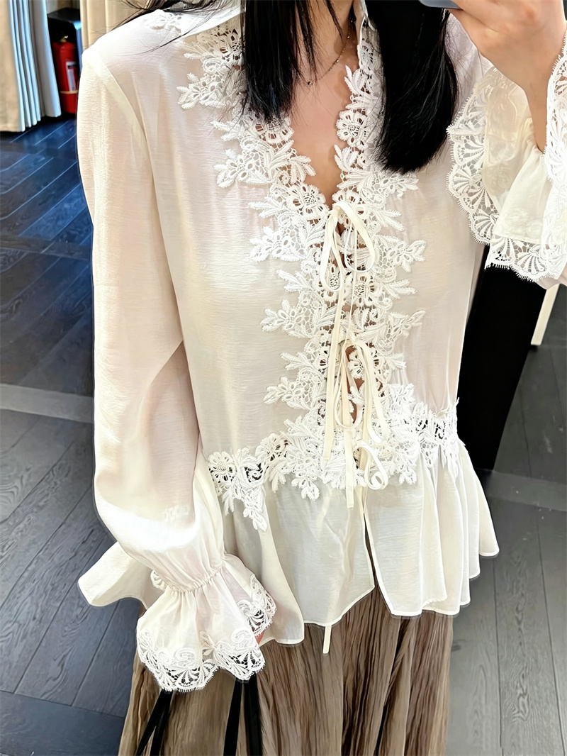 เสื้อผู้หญิง Guobioziy คอลเลคช - Tie Front Shirt บทวิจารณ์และราคา