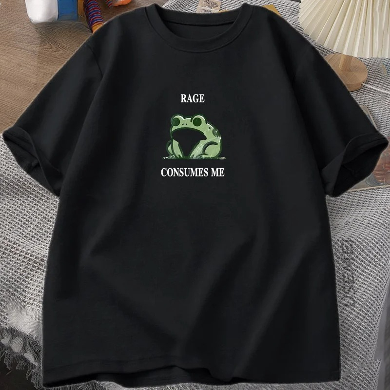 Rage Consumes Me Frog เสื้อยืด - Vintage Summer Clothing Men บทวิจารณ์และราคา
