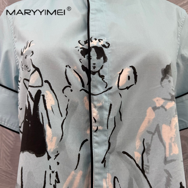 เสื้อเชิ้ตแขนสั้นคอตั้งลายพิมพ - Summer Edition Clothing บทวิจารณ์และราคา