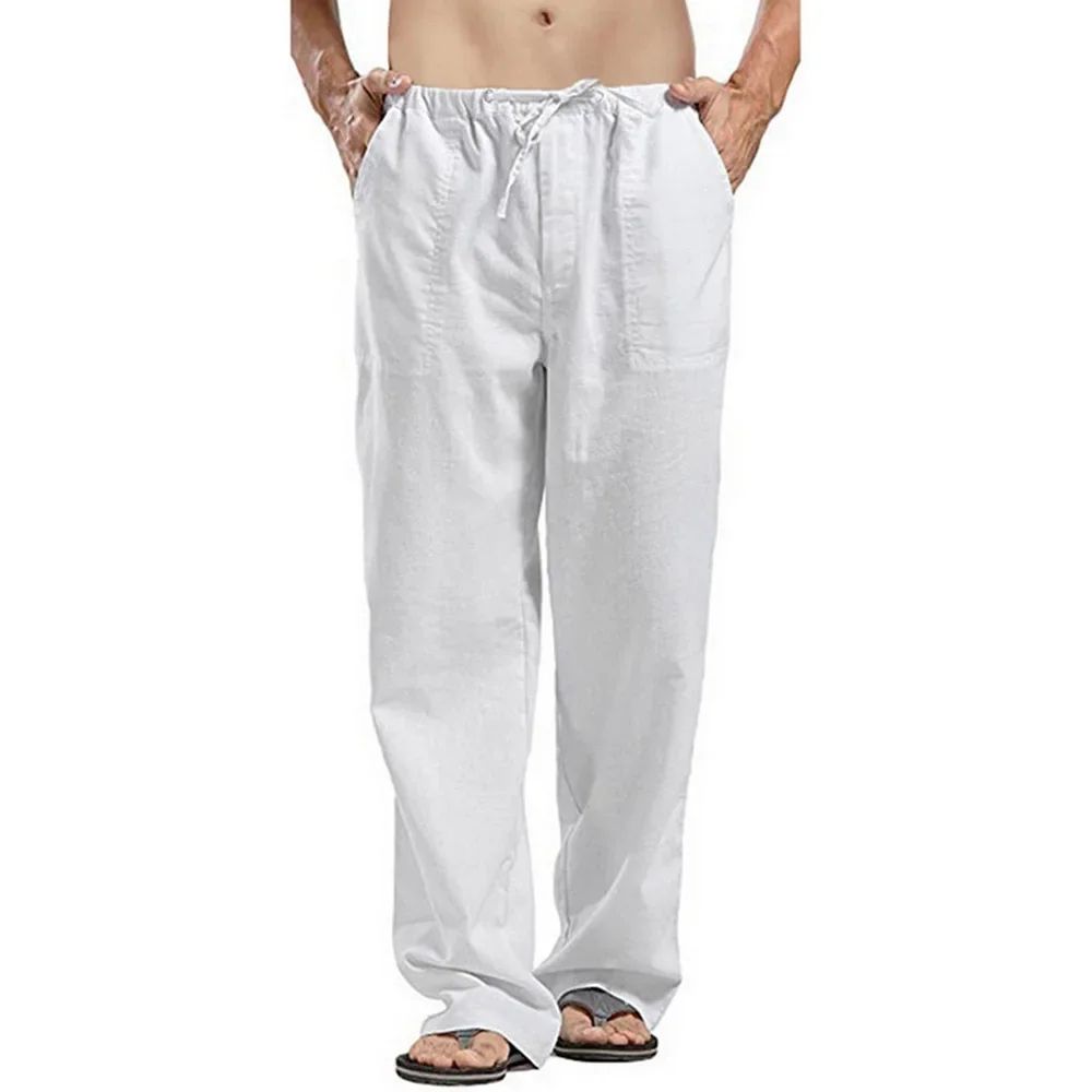 ผู้ชายสบายๆกางเกงผ้าฝ้ายลินินก - Summer Clothing Men Linen บทวิจารณ์และราคา