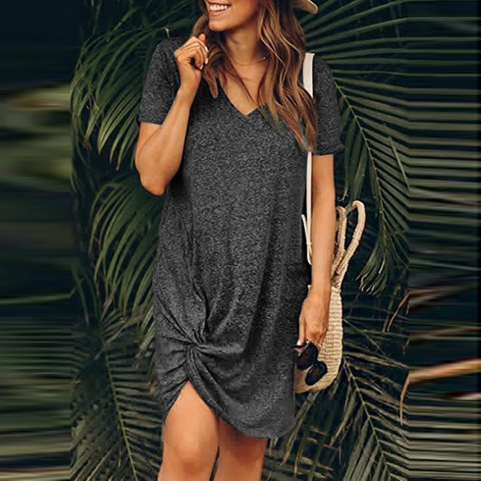 เดรสชายกระโปรงบิดเกลียวลำลองสำ - Summer Clothing Essentials Women บทวิจารณ์และราคา