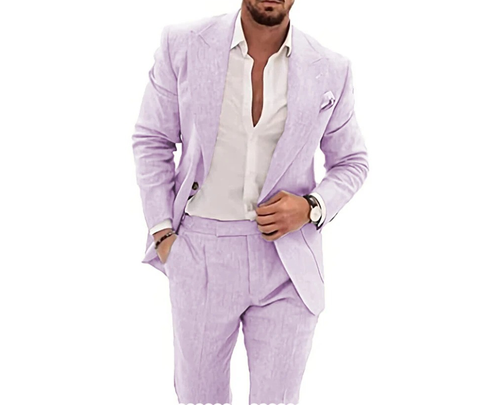 ชุดสูทผ้าลินินลำลองสำหรับผู้ชา - Summer Clothing Men Linen บทวิจารณ์และราคา