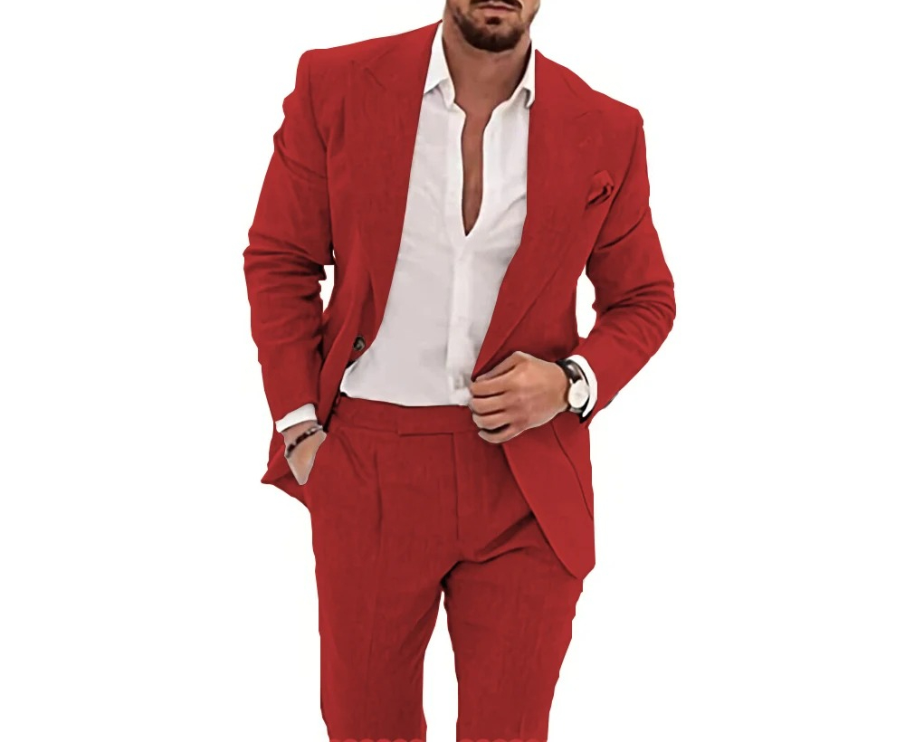 ชุดสูทผ้าลินินลำลองสำหรับผู้ชา - Summer Clothing Men Linen บทวิจารณ์และราคา