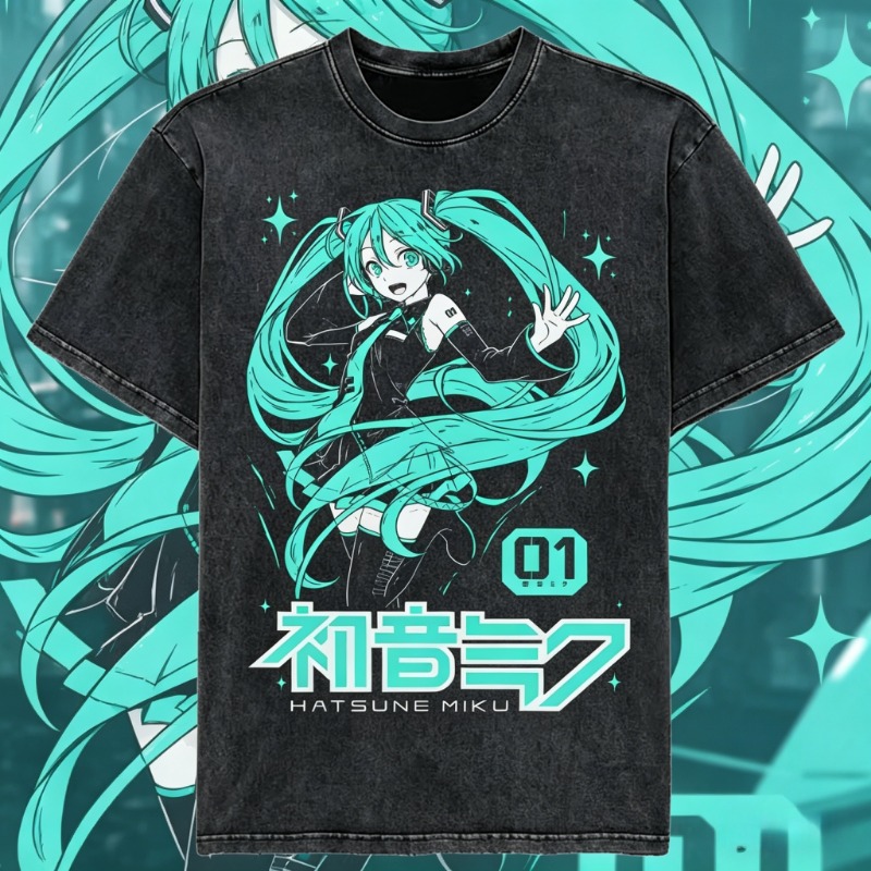 เสื้อยืดลายกราฟิก Hatsune Miku - Vintage Summer Clothing Men บทวิจารณ์และราคา