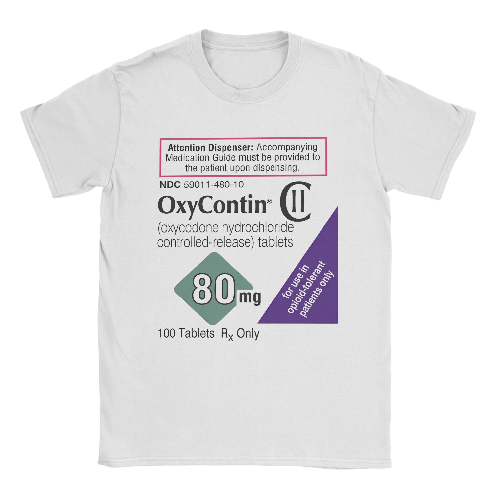 Oxycontin 80Mgป้ายผู้ชายTเสื้อ - Summer Clothing Label บทวิจารณ์และราคา