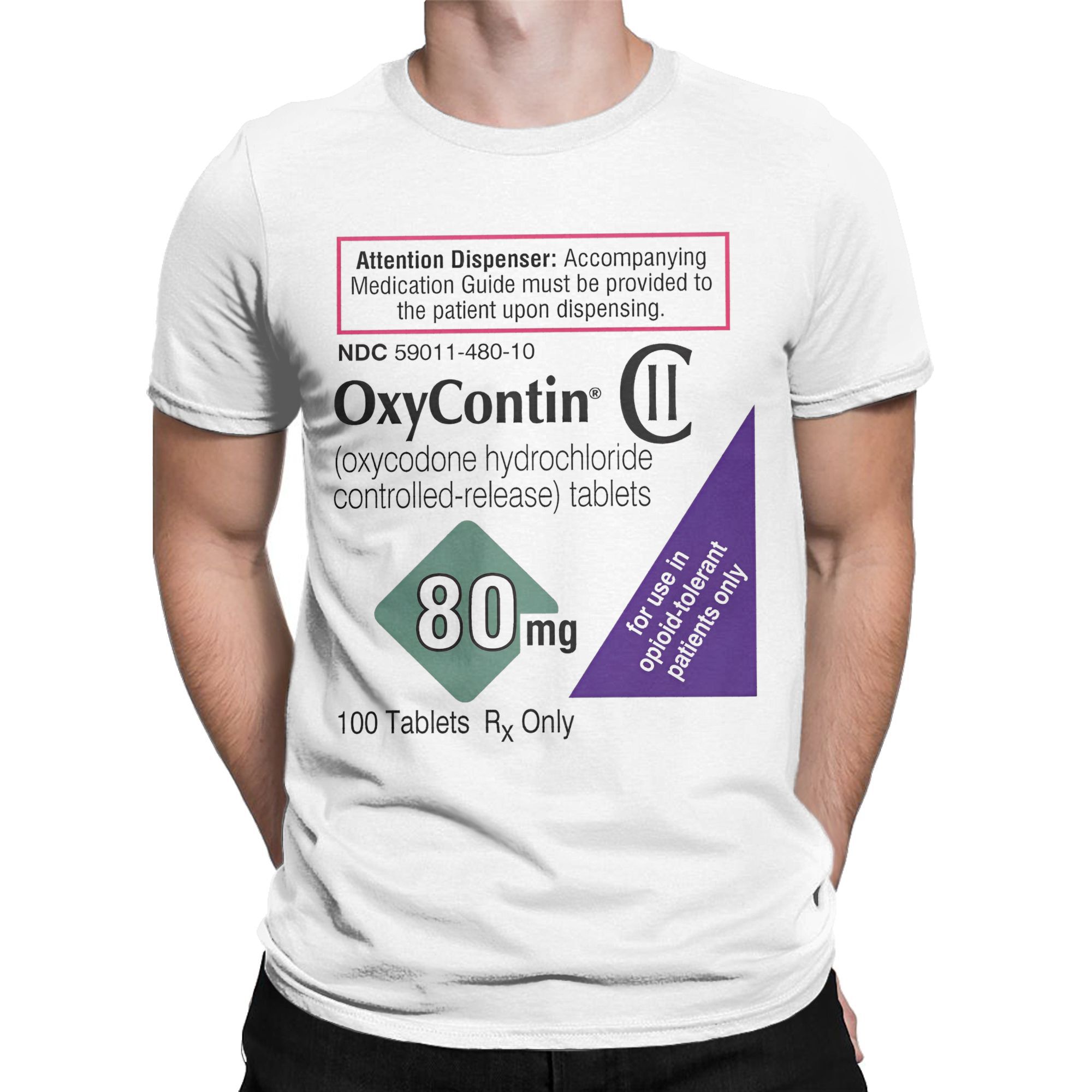 Oxycontin 80Mgป้ายผู้ชายTเสื้อ - Summer Clothing Label บทวิจารณ์และราคา