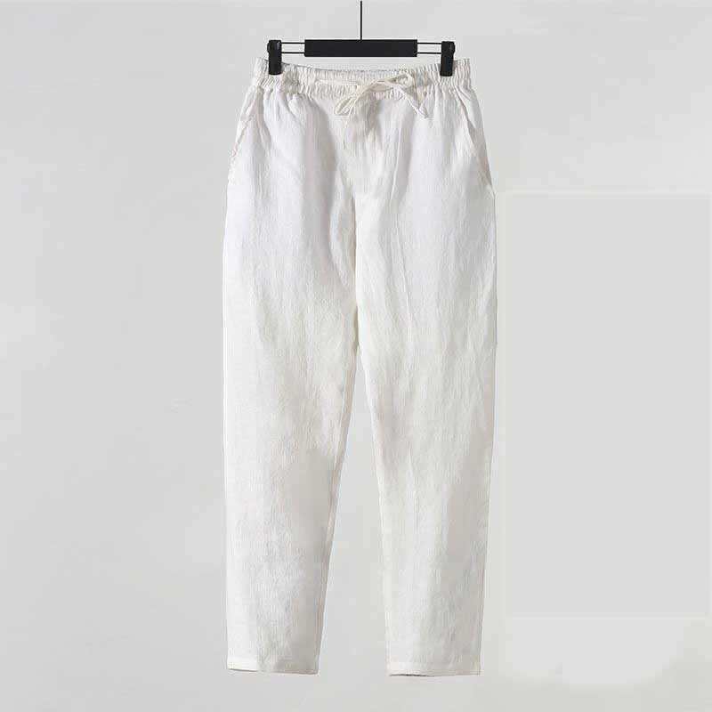 ฤดูร้อนสไตล์จีนกางเกงทรงตรงผ้า - Summer Clothing Men Linen บทวิจารณ์และราคา