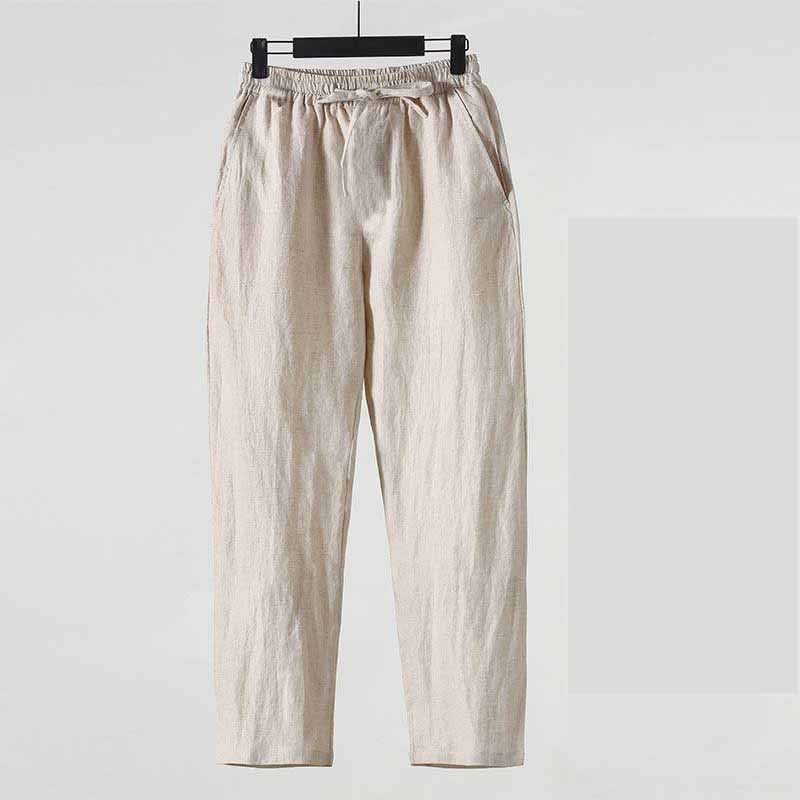 ฤดูร้อนสไตล์จีนกางเกงทรงตรงผ้า - Summer Clothing Men Linen บทวิจารณ์และราคา