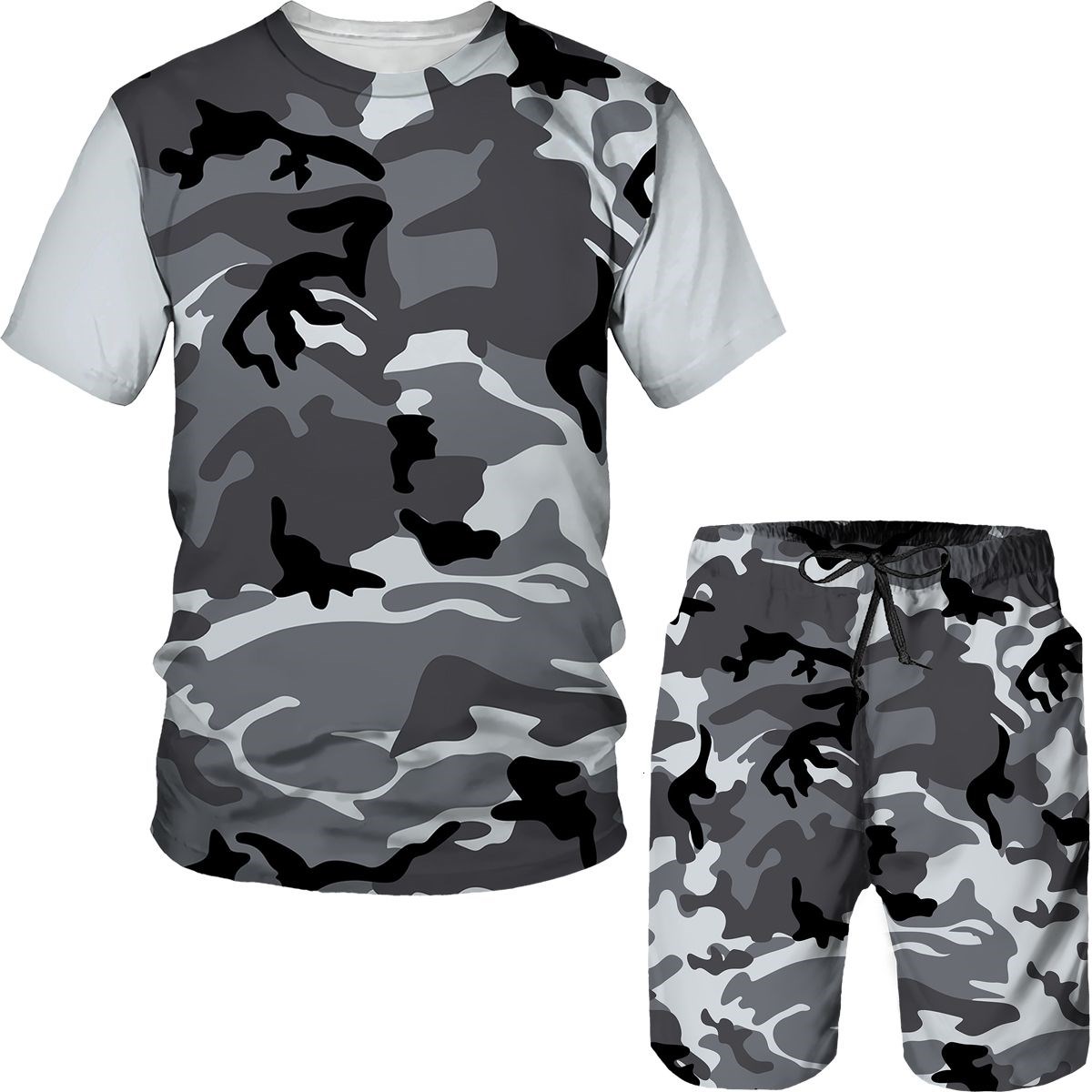 ชุดลายพรางผู้ชาย เสื้อยืดพิมพ์ - Summer Clothing For Young Men บทวิจารณ์และราคา