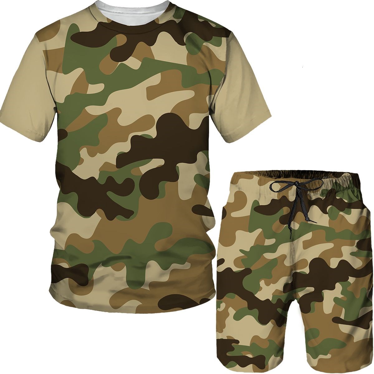 ชุดลายพรางผู้ชาย เสื้อยืดพิมพ์ - Summer Clothing For Young Men บทวิจารณ์และราคา