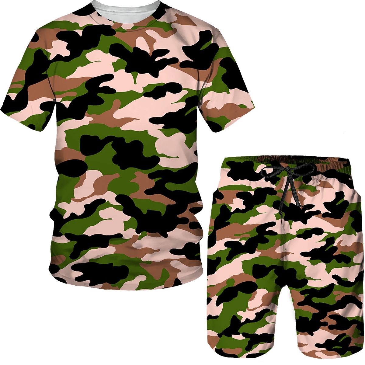 ชุดลายพรางผู้ชาย เสื้อยืดพิมพ์ - Summer Clothing For Young Men บทวิจารณ์และราคา