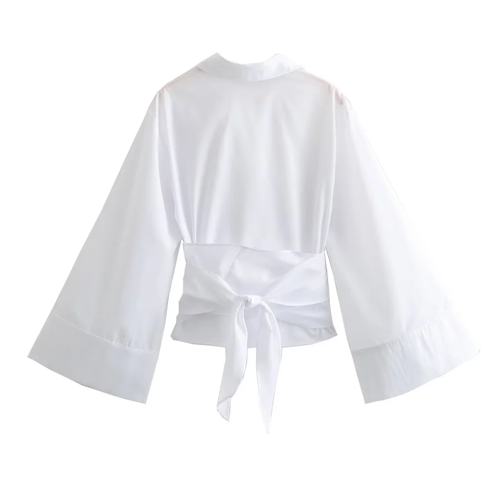 เสื้อเชิ้ตผ้าปอปลินกระดุมคู่แบ - Tie Front Shirt บทวิจารณ์และราคา