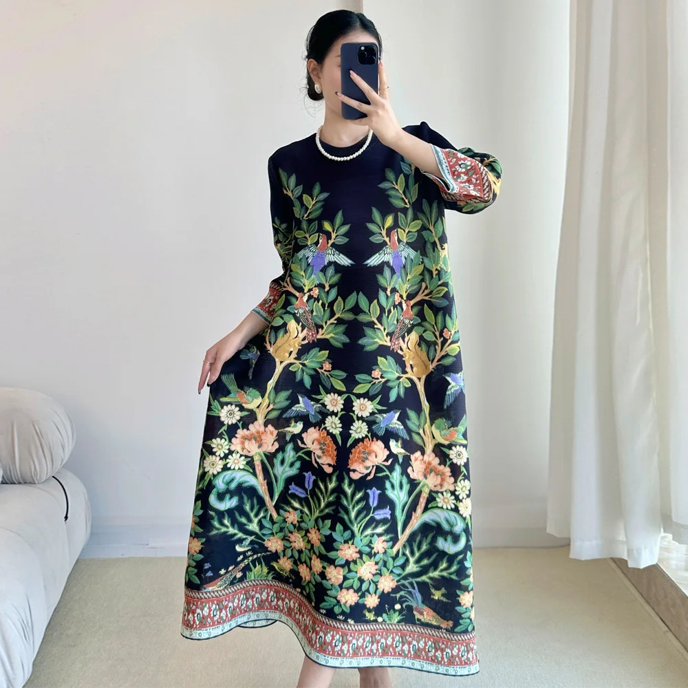 มิยาเกะวินเทจพิมพ์ชุดเจ็ดแขนชุ - Summer 2025 Clothing Essentials บทวิจารณ์และราคา