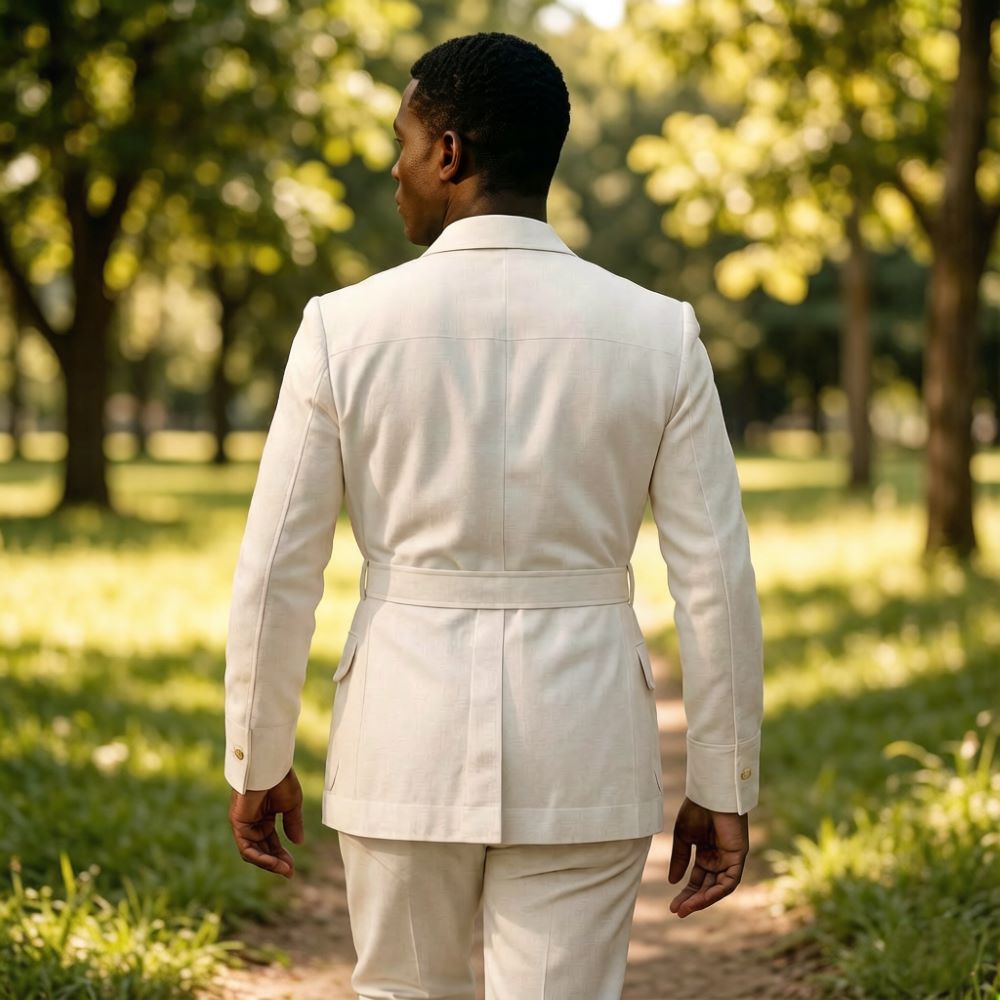 ชุดสูทซาฟารีผ้าลินินสีขาวสำหรั - Summer Clothing Men Linen บทวิจารณ์และราคา