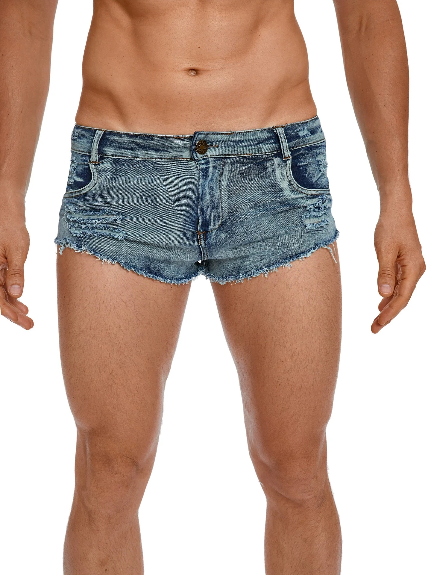 กางเกงยีนส์ขาสั้นเอวต่ำแฟชั่นส - Vintage Summer Clothing Men บทวิจารณ์และราคา