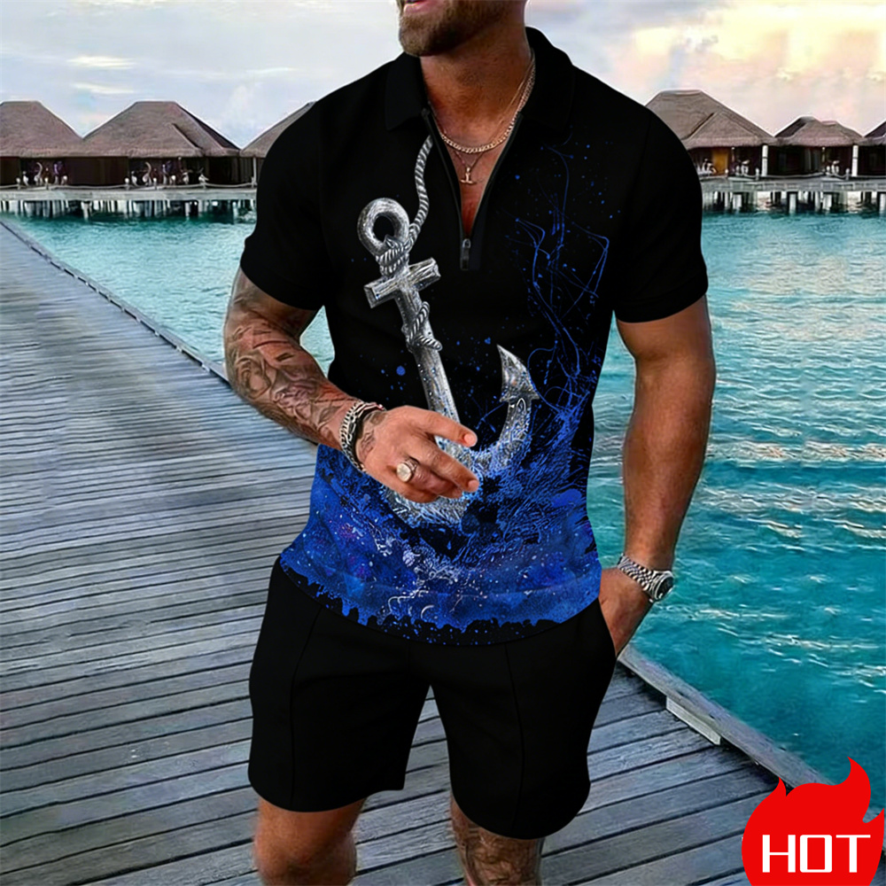ชุดเสื้อโปโลผู้ชายลายสมอเรือวิ - Vintage Summer Clothing Men บทวิจารณ์และราคา