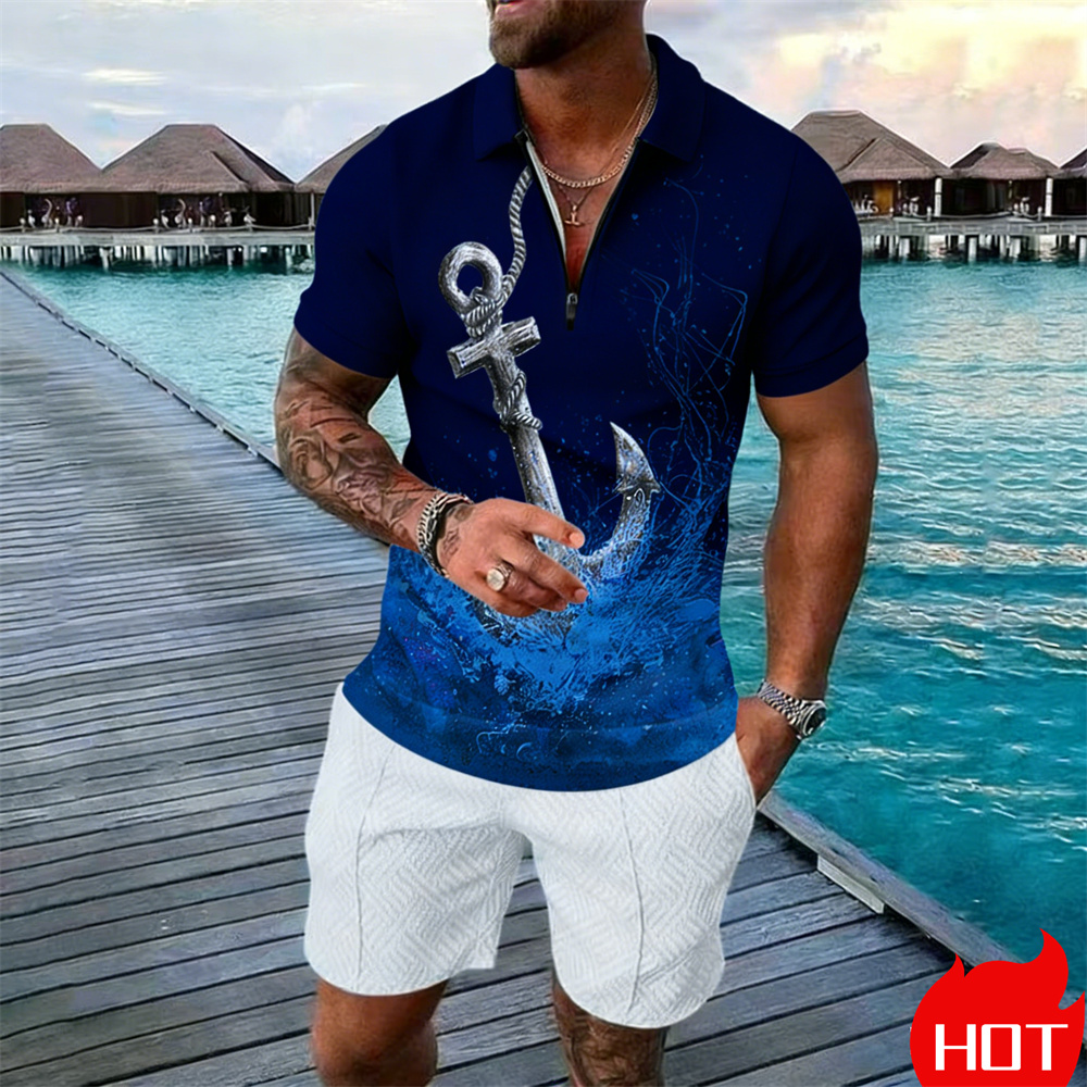 ชุดเสื้อโปโลผู้ชายลายสมอเรือวิ - Vintage Summer Clothing Men บทวิจารณ์และราคา